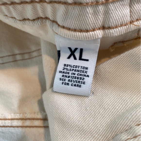 Madden NYC Cargo Pants Women XL Off White Elastic Waist High Rise - Picture 9 of 9